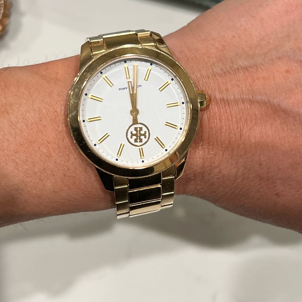 Tory Burch Gold and White Women's Watch
